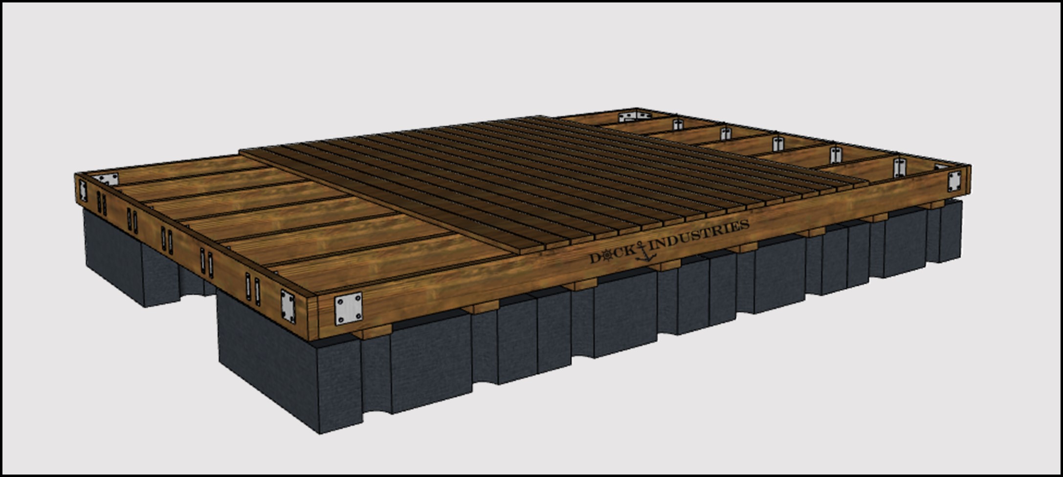 ''Barge Style'' dock kit 12'x16' Heavy Duty - Additional capacity 3360 lbs