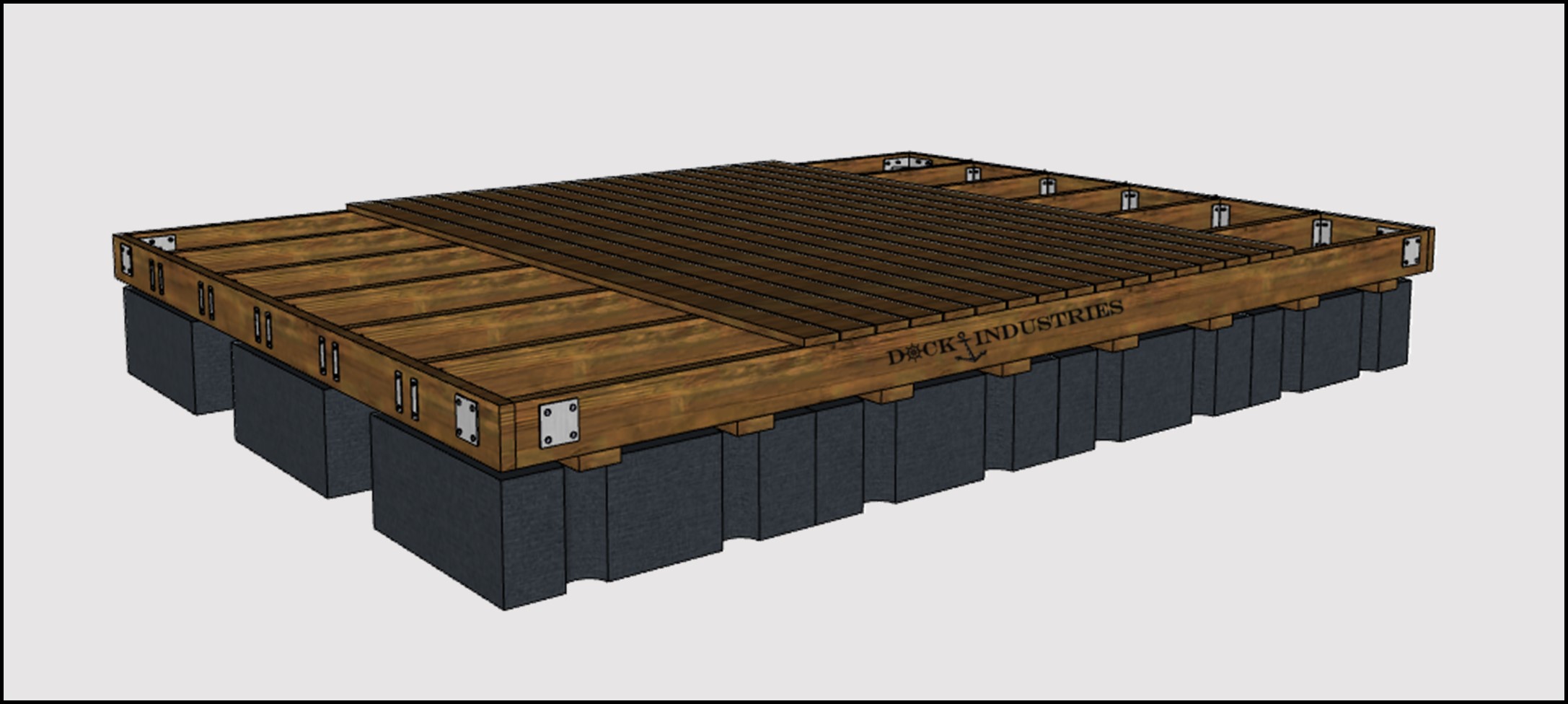 ''Barge Style'' dock kit 12'x16' Heavy Duty - Additional capacity 5520 lbs