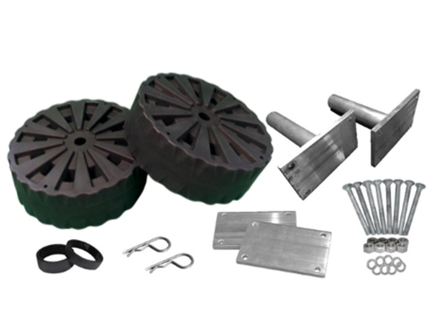 Ensemble de 2 braquettes et roues Heavy Duty pour élévateur à bateau 9009HD-2