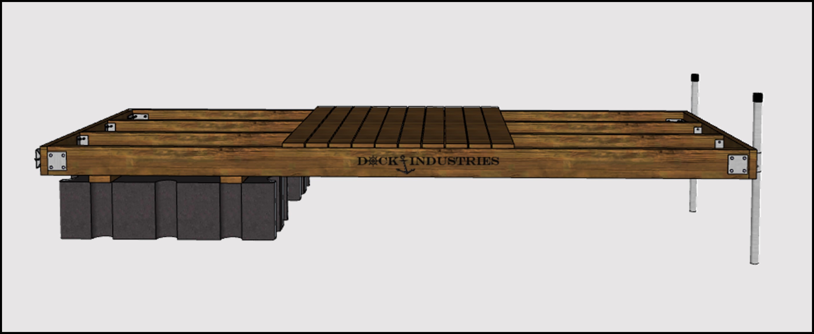 Residential dock kit 6'x16' Semi-Floating