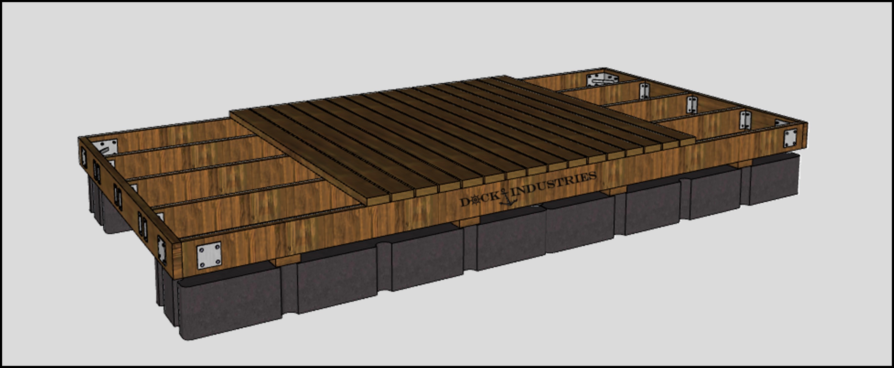 Heavy Duty 8'x16' - ''Pontoon Style'' dock kit